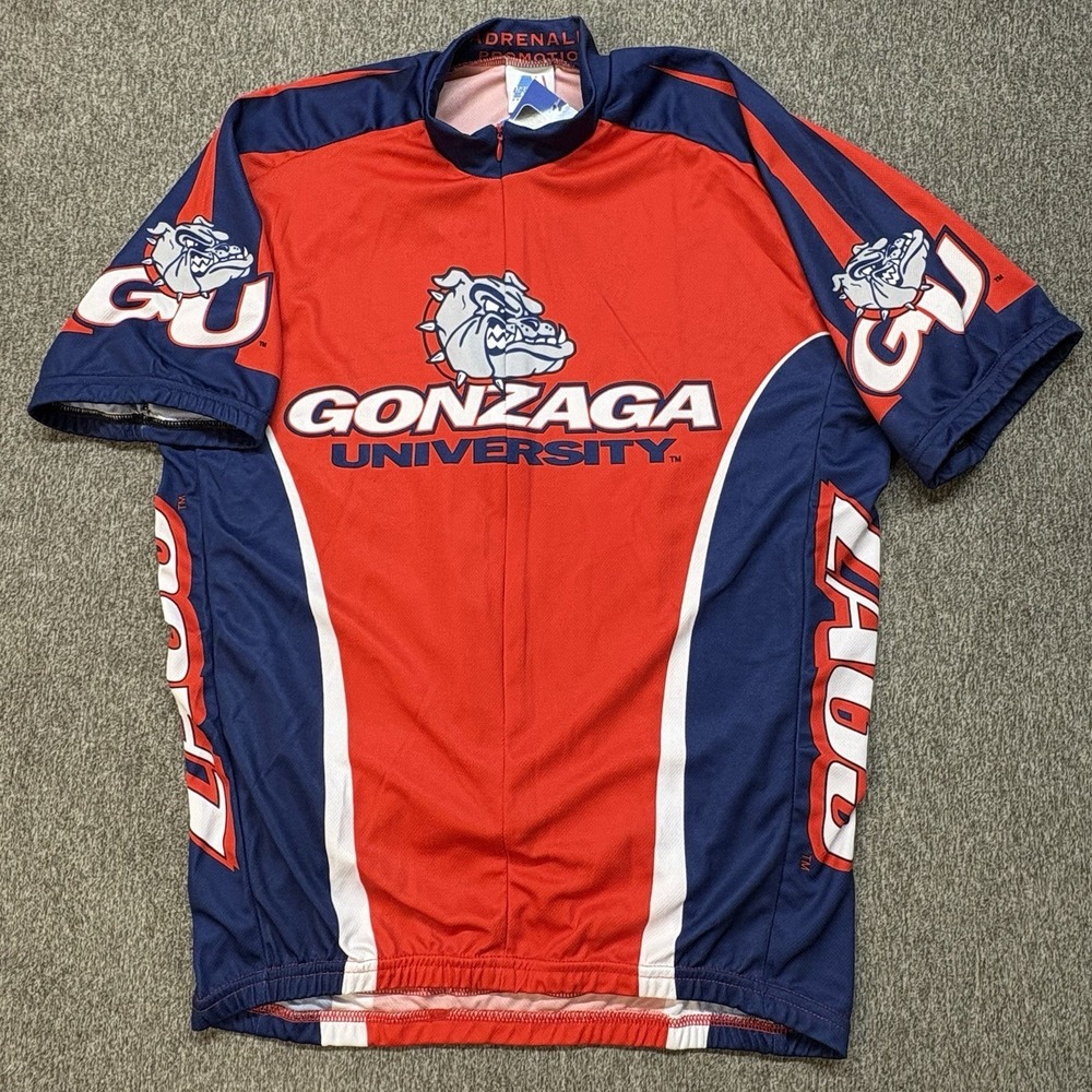 Gonzaga University Bulldogs Cycling Jersey Men's XXL Adrenaline Promotions Zip